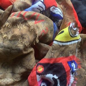 Louis Vuitton silk shawl/scarf Kansai Yamamoto Kabuki Collection Scarf - Rare